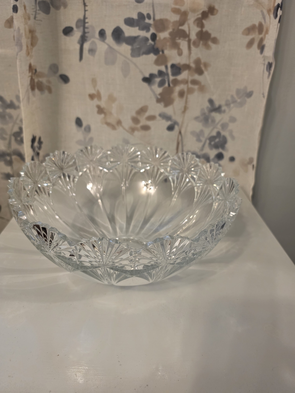 12 " Mikasa Clear Cut Glass Decorative Bowl - Elegant Home Art